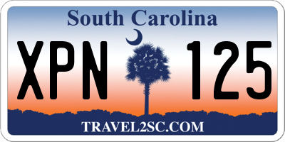 SC license plate XPN125