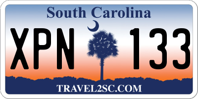 SC license plate XPN133