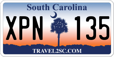 SC license plate XPN135