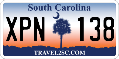 SC license plate XPN138