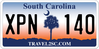 SC license plate XPN140