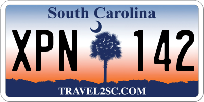 SC license plate XPN142