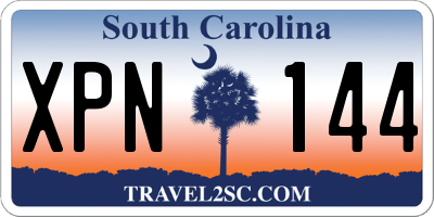 SC license plate XPN144