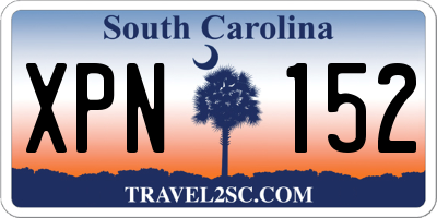 SC license plate XPN152