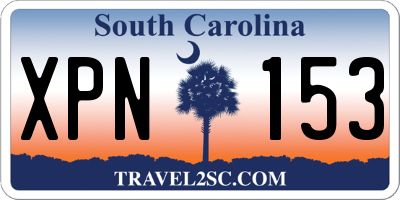 SC license plate XPN153