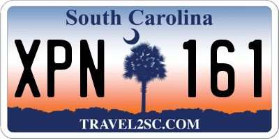 SC license plate XPN161