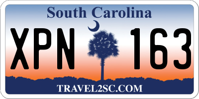 SC license plate XPN163