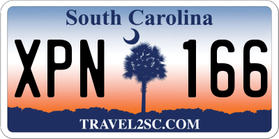 SC license plate XPN166