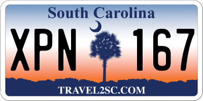 SC license plate XPN167