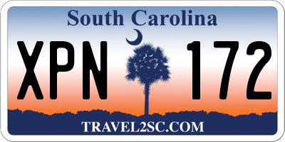SC license plate XPN172