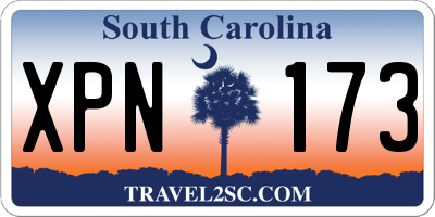 SC license plate XPN173