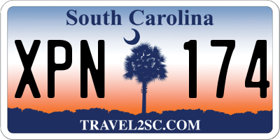 SC license plate XPN174