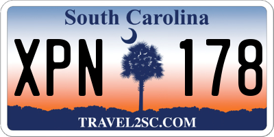 SC license plate XPN178
