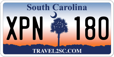 SC license plate XPN180