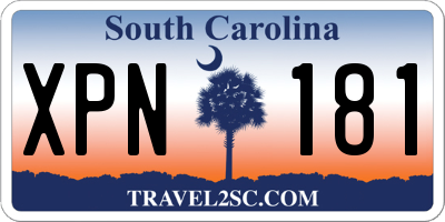 SC license plate XPN181