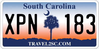 SC license plate XPN183