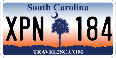 SC license plate XPN184