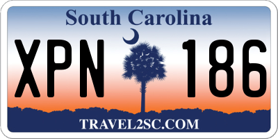 SC license plate XPN186