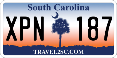 SC license plate XPN187