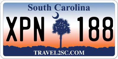 SC license plate XPN188