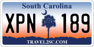SC license plate XPN189