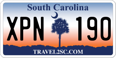 SC license plate XPN190