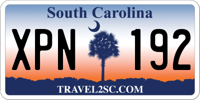 SC license plate XPN192