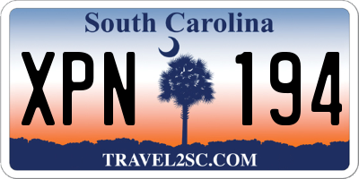 SC license plate XPN194