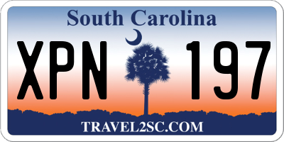 SC license plate XPN197