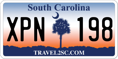 SC license plate XPN198