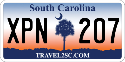 SC license plate XPN207