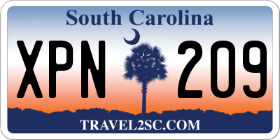 SC license plate XPN209