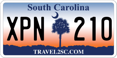 SC license plate XPN210