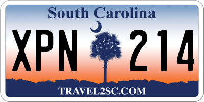 SC license plate XPN214