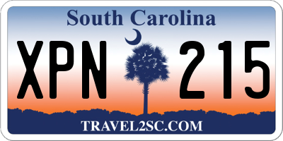 SC license plate XPN215