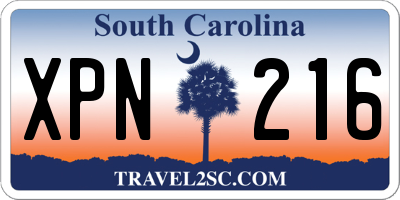 SC license plate XPN216