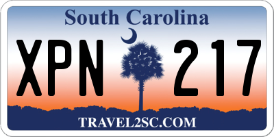 SC license plate XPN217