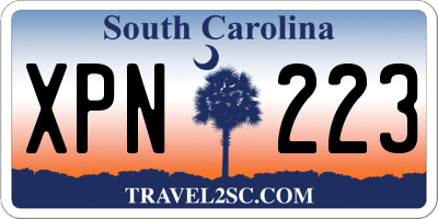 SC license plate XPN223