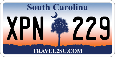 SC license plate XPN229