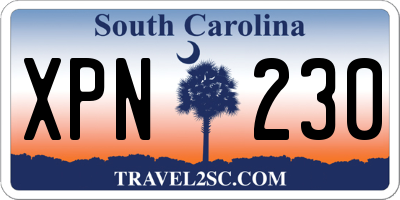 SC license plate XPN230