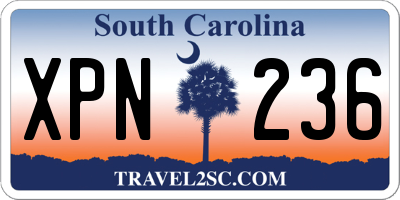 SC license plate XPN236