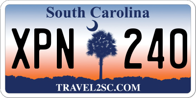 SC license plate XPN240