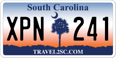 SC license plate XPN241