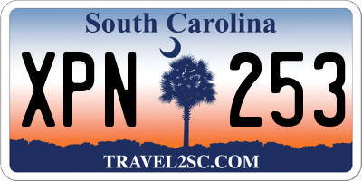 SC license plate XPN253