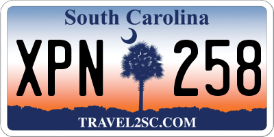 SC license plate XPN258