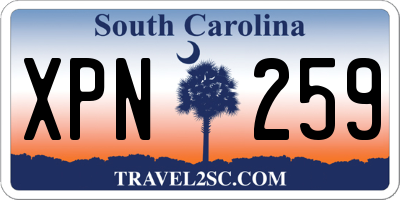 SC license plate XPN259