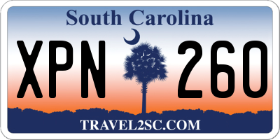 SC license plate XPN260