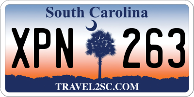 SC license plate XPN263