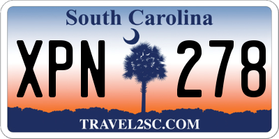 SC license plate XPN278