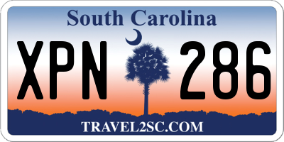 SC license plate XPN286